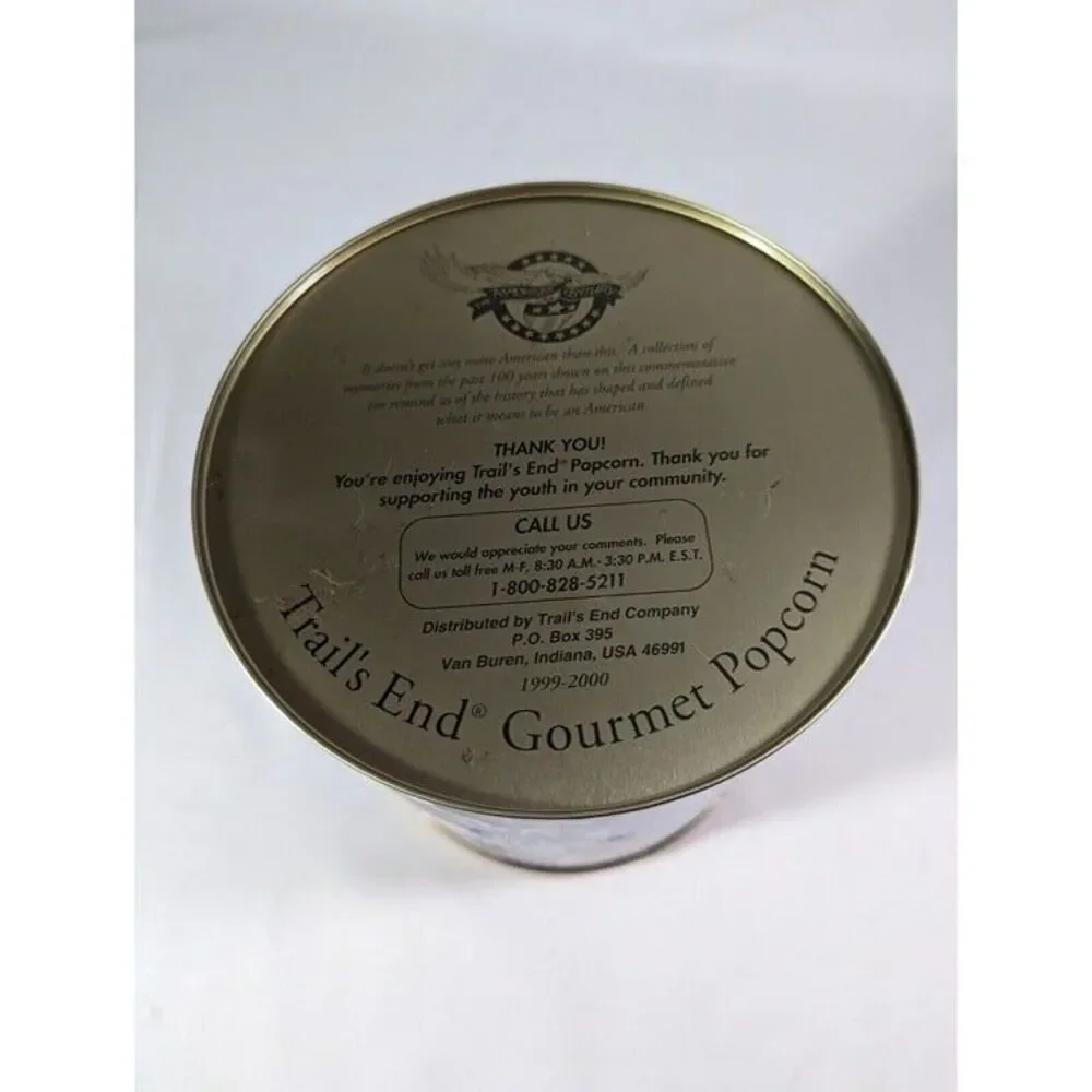 American Century Tin Advertising Trail's End 7.25-in Storage Can Eagle Gold Lid